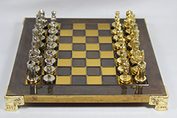 金属駒×木製盤(ギリシャ製)