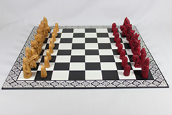 樹脂駒×紙盤(ルイス島のチェス)