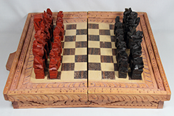 木製駒×木製盤(折畳み式・インドネシア製)
